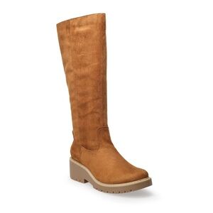 NEW! Sonoma Addie Tall Boots cognac tan zip Ortholite comfort sole size 7